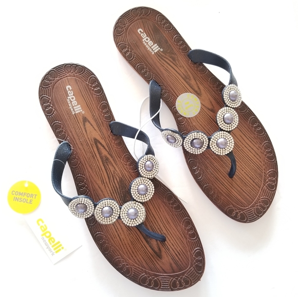 Capelli of New York Shoes - NWT Capelli New York Rhinestone Flip Flop Sandals